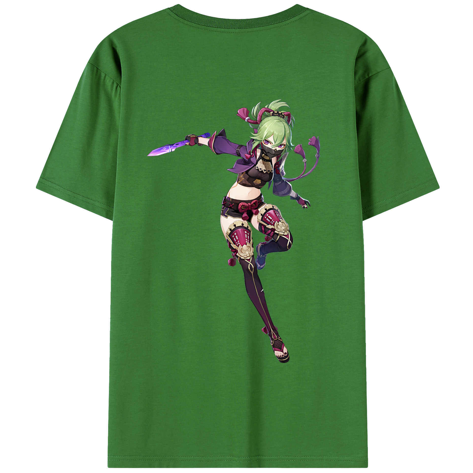 げんし神  久岐忍 くき しのぶ genshin Kuki Shinobu レディース半袖Tシャツ(バックプリント)